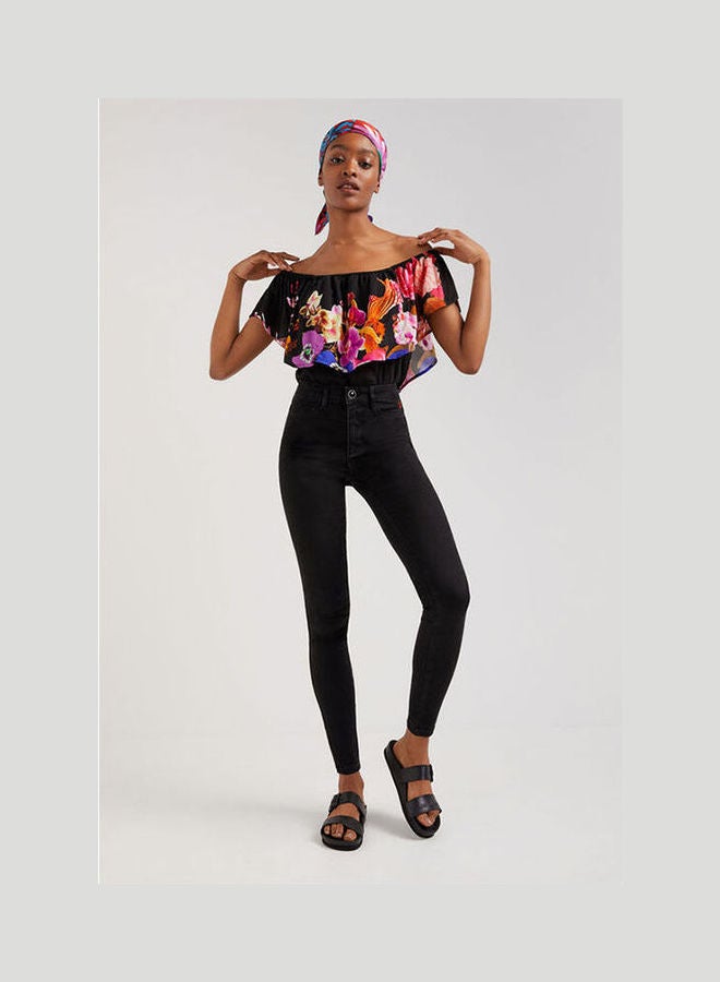 DESIGUAL M. Christian Lacroix Bodysuit Black Print  - Image 2