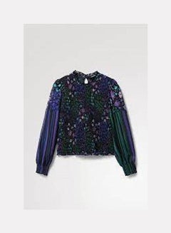 DESIGUAL Floral Long Sleeve Blouse Violet Print  - Image 2
