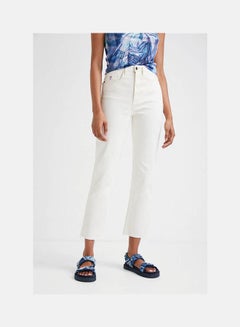 DESIGUAL Straight Cropped Jeans White  - Image 1