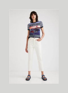 DESIGUAL Straight Cropped Jeans White  - Image 3