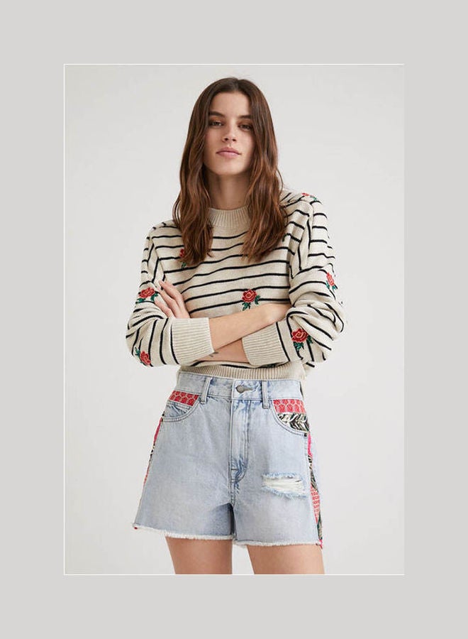 DESIGUAL Patchwork Denim Shorts Denim  - Image 1