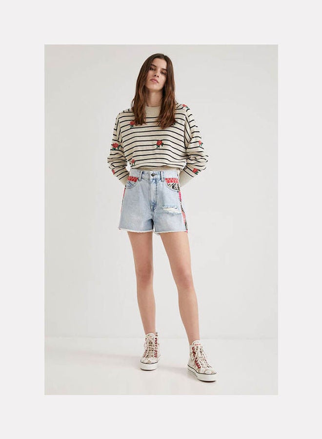 DESIGUAL Patchwork Denim Shorts Denim  - Image 2
