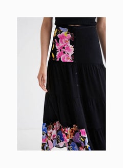 DESIGUAL M. Christian Lacroix Long Skirt Black Print  - Image 3