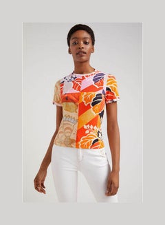 DESIGUAL M. Christian Lacroix Ribbed T-Shirt Multicolor  - Image 1
