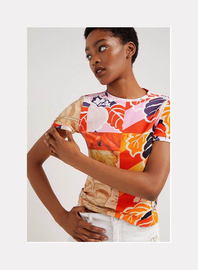 DESIGUAL M. Christian Lacroix Ribbed T-Shirt Multicolor  - Image 2