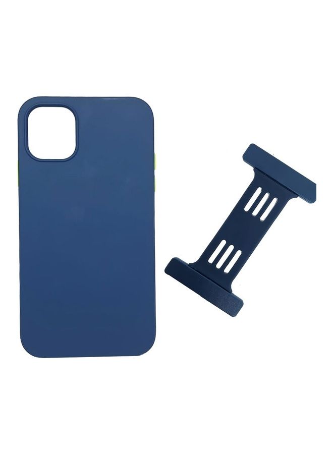 MARGOUN Protective Hand Grip Finger Strap Stand Case Cover for Apple iPhone 12 Blue - Image 4