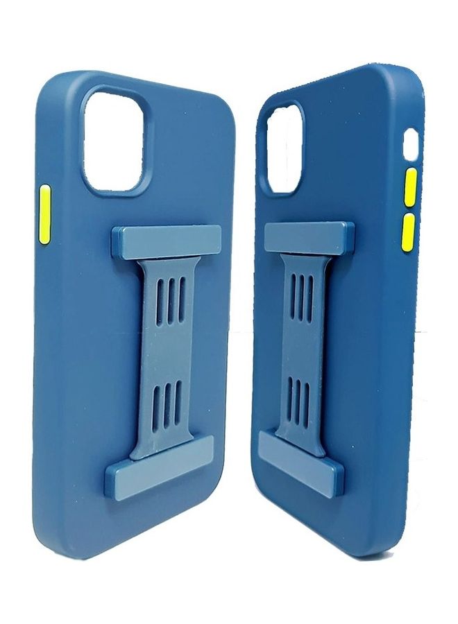 MARGOUN Protective Hand Grip Finger Strap Stand Case Cover for Apple iPhone 12 Blue - Image 5