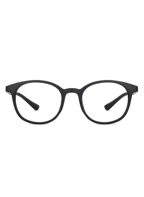 Zero Power Full Rim Bluecut & Antiglare Round Shape Computer Eyeglasses LB E13736 - 49mm - Black