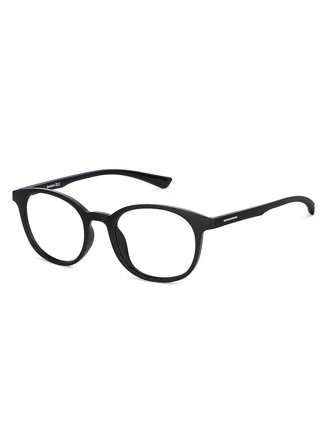 Lenskart Blu Zero Power Full Rim Bluecut & Antiglare Round Shape Computer Eyeglasses LB E13736 - 49mm - Black  - Image 2