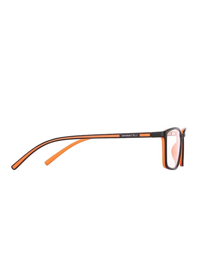 Lenskart Blu Zero Power Full Rim Bluecut & Antiglare Rectangle Shape Computer Eyeglasses LB E13527 - 53mm - Black  - Image 3