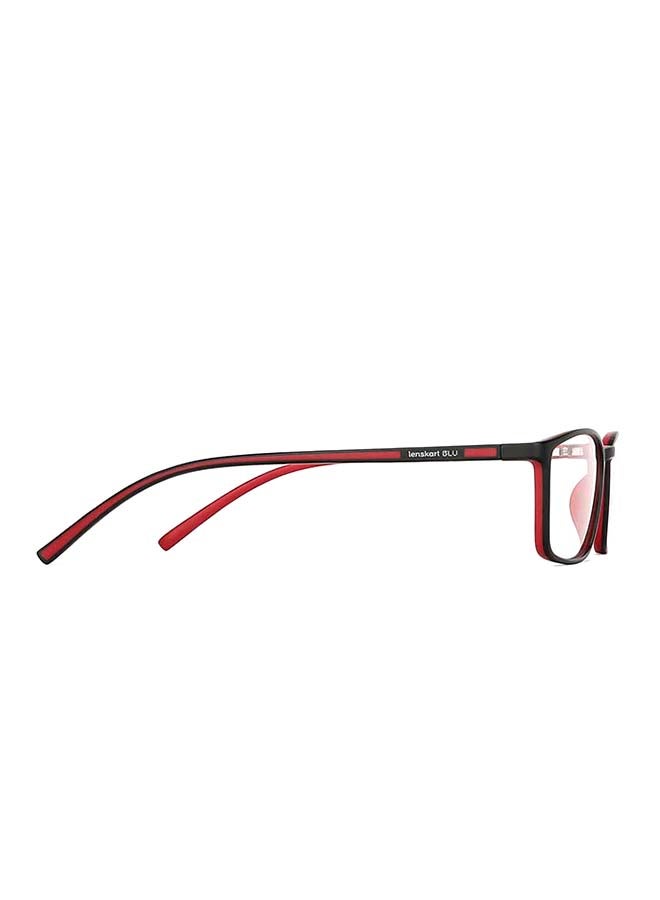 Lenskart Blu Zero Power Full Rim Bluecut & Antiglare Rectangle Shape Computer Eyeglasses LB E13527 - 53mm - Black  - Image 3