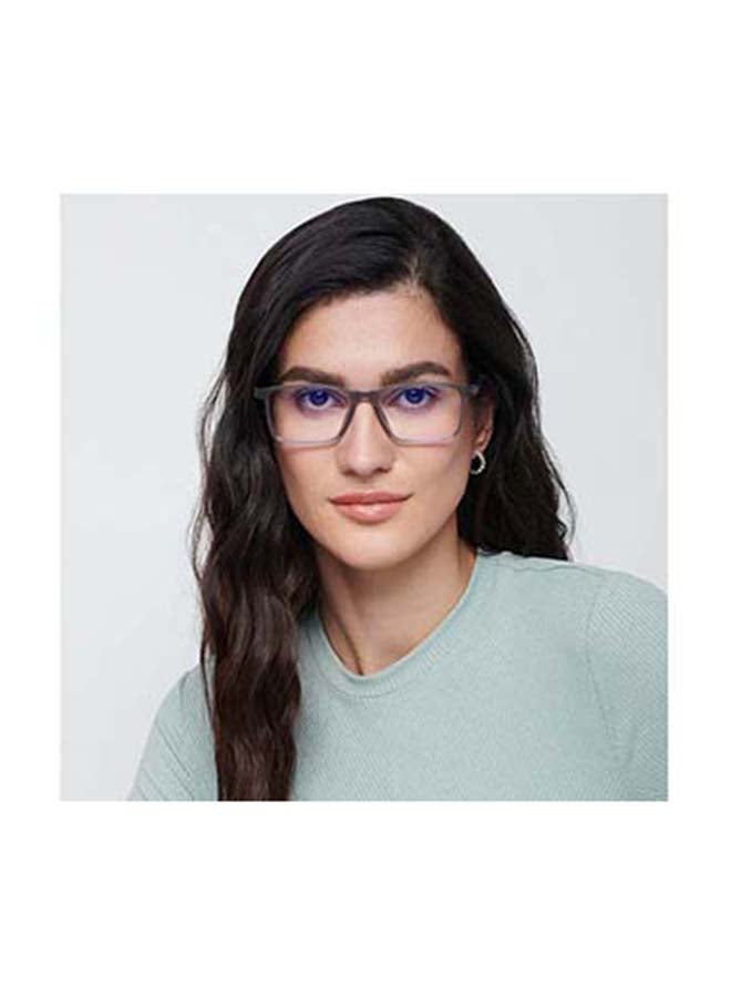 لينسكارت بلو نظارة طبية للكمبيوتر بعدسات بدون درجة وبإطار كامل وبتصميم لامتصاص الأشعة الزرقاء ومضادة للتوهج مستطيلة الشكل طراز LB E13738 - مقاس 52 مم - رمادية اللون  - Image 4
