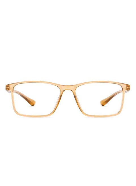 Zero Power Full Rim Bluecut & Antiglare Rectangle Shape Computer Eyeglasses LB E14242 - 52mm - Brown