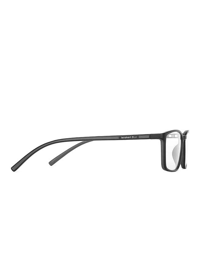 Lenskart Blu - Zero Power Full Rim Bluecut & Antiglare Rectangle Shape Computer Eyeglasses LB E13527 - 53mm - Black - Image 1