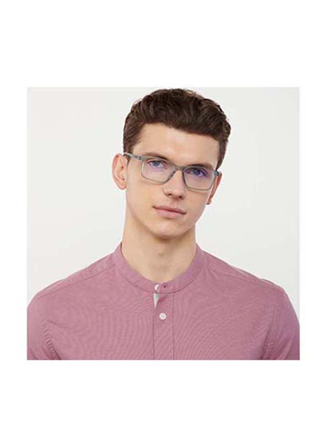 Lenskart Blu - Zero Power Full Rim Bluecut & Antiglare Rectangle Shape Computer Eyeglasses LB E14242 - 52mm - Grey - Image 1