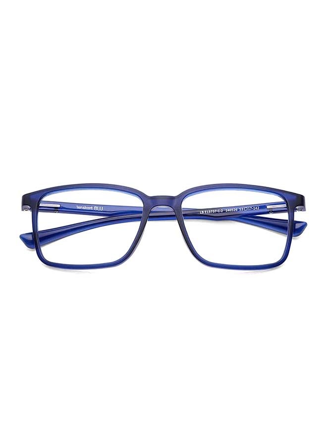Lenskart Blu Zero Power Full Rim Bluecut & Antiglare Rectangle Shape Computer Eyeglasses LB E13737 - 53mm - Blue  - Image 1