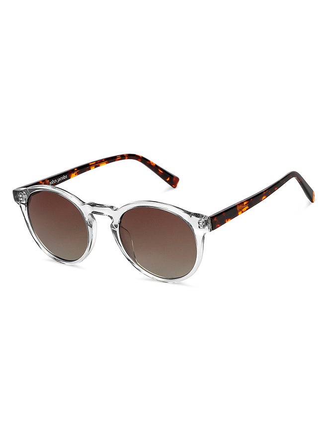John Jacobs - JJ Tints Full Rim Round Frame Polarized & UV Protected Sunglasses JJ S12432 - 50mm - Transparent - Image 1