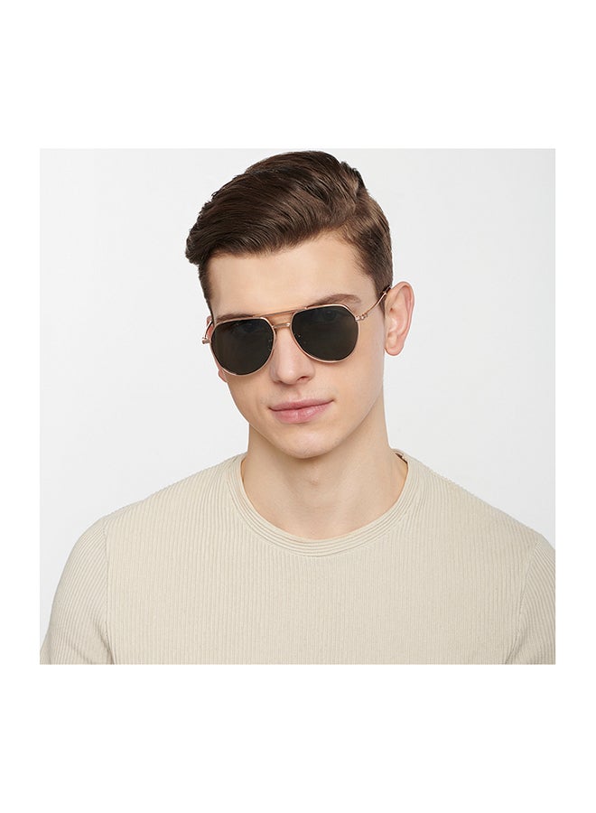 John Jacobs JJ Tints Full Rim Aviator Frame Polarized & UV Protected Sunglasses JJ S11123 - 56mm - Gold  - Image 3