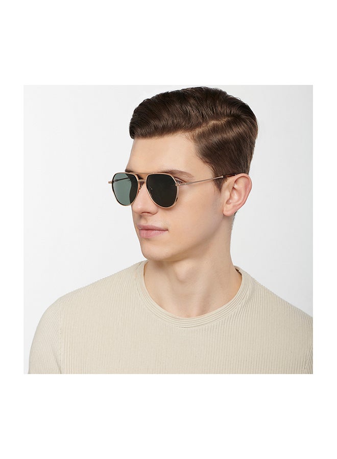 John Jacobs JJ Tints Full Rim Aviator Frame Polarized & UV Protected Sunglasses JJ S11123 - 56mm - Gold  - Image 4
