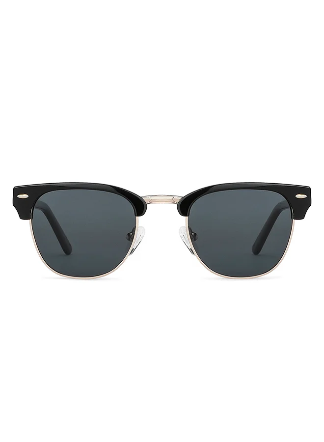 John Jacobs JJ Tints Full Rim Clubmaster Frame Polarized &amp; UV Protected Sunglasses JJ S13088S - 46mm - Black