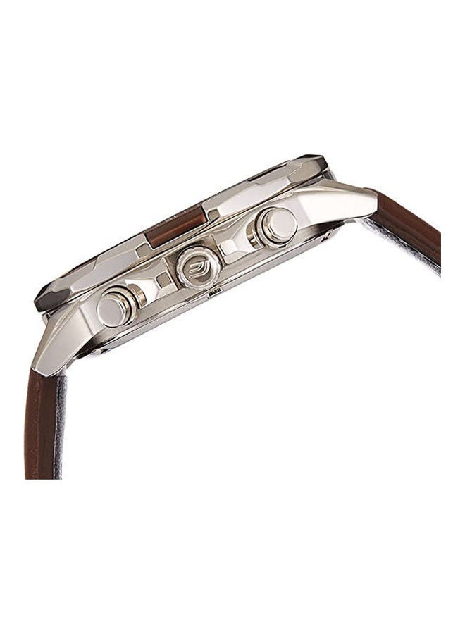 CASIO - Men's Leather Analog Buckle Watch EFR-554L-7AV - Image 1