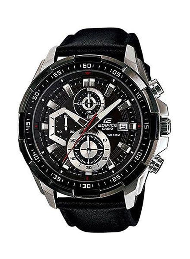 CASIO Men's Leather Analog Buckle Watch EFR-539L-7CUDF - Image 1