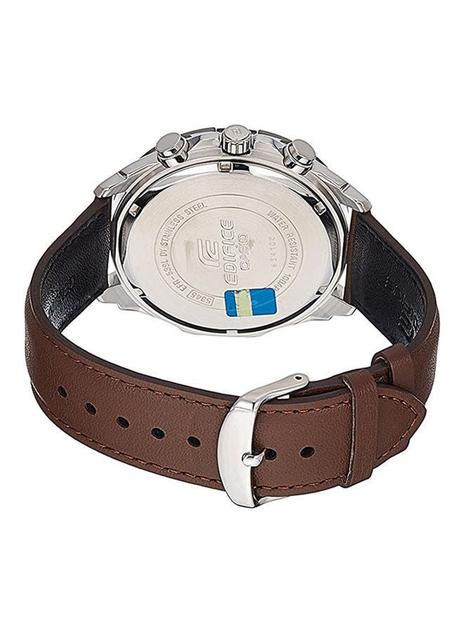 كاسيو ساعة جلدية انالوج بمشبك EFR-539L-7BV - Image 2