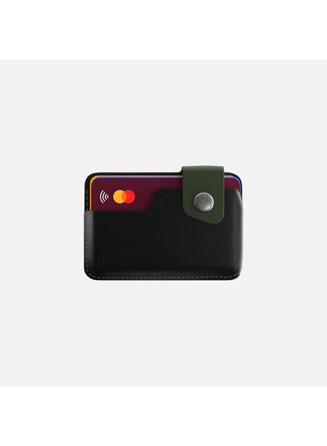 Hitch - Solid Snap Card Holder Black/Green - Image 1