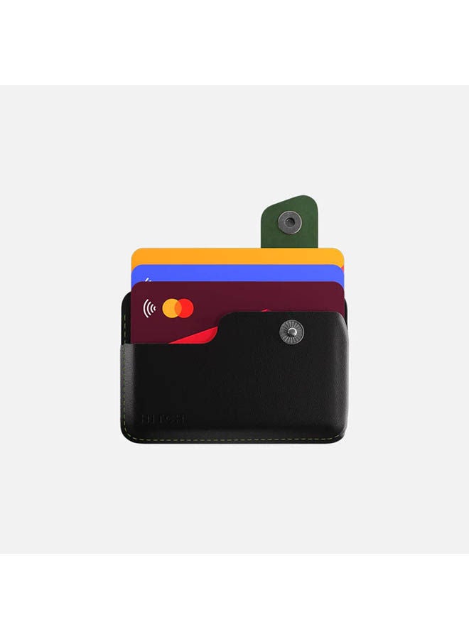 Hitch - Solid Snap Card Holder Black/Green - Image 1