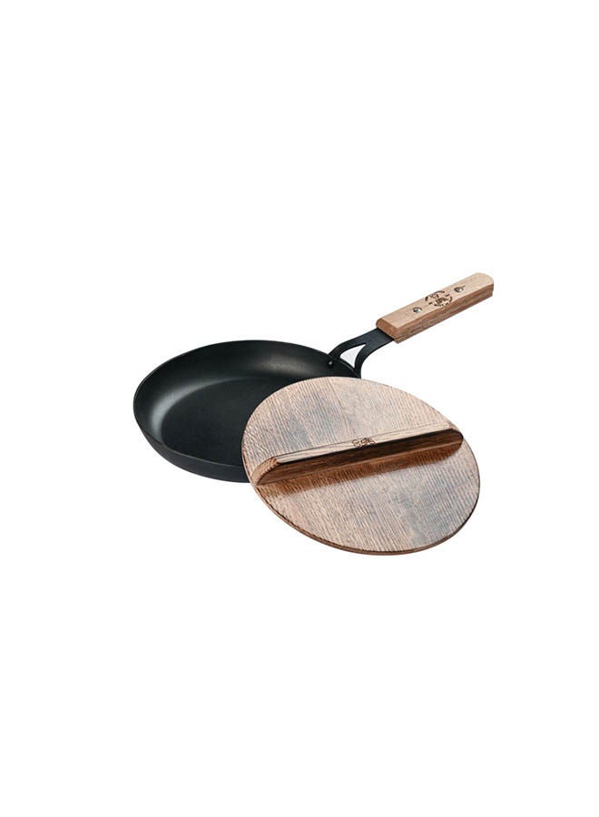 SAS - Carbon Steel Frying Pan With Wooden Hand Black 24cm - Image 1