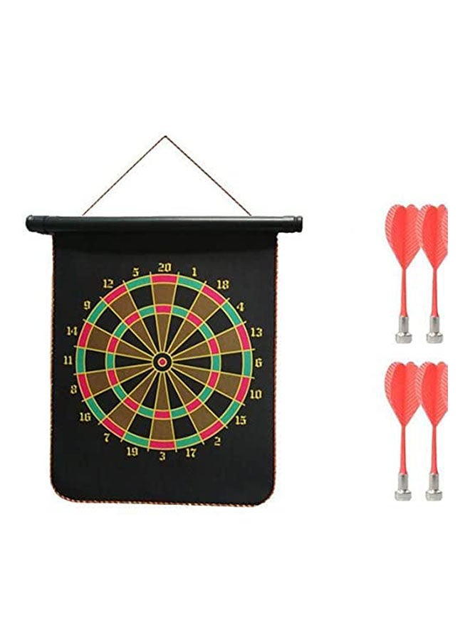 Generic - Magnetic Double Sided Dart Board Wall Hanging Dartboard With 6 Safety Darts 17inch - Image 1