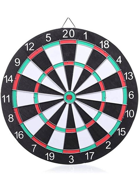 Double Face Dart Board With 6 Darts 38cm