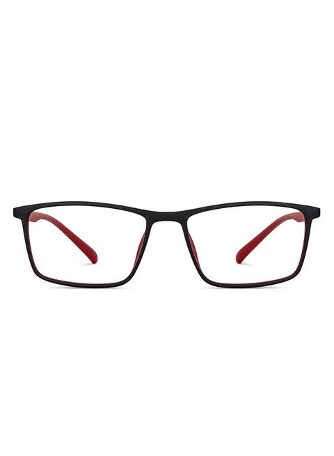 Zero Power Bluecut & Antiglare Rectangular Shape Computer Eyeglasses LB E14255 - Lens Size: 53mm - Black
