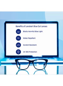 Zero Power Bluecut & Antiglare Wayfarer Shape Computer Eyeglasses LB E13533 - Lens Size: 52mm - Black - v1652177389/N53260599A_6