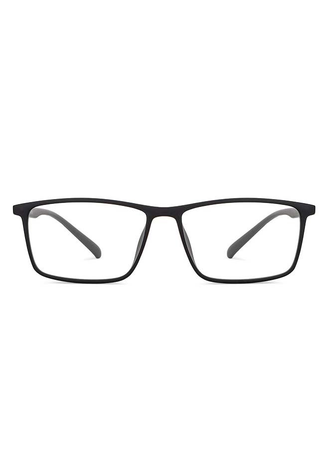 Zero Power Bluecut & Antiglare Rectangular Shape Computer Eyeglasses LB E14255 - Lens Size: 53mm - Black 