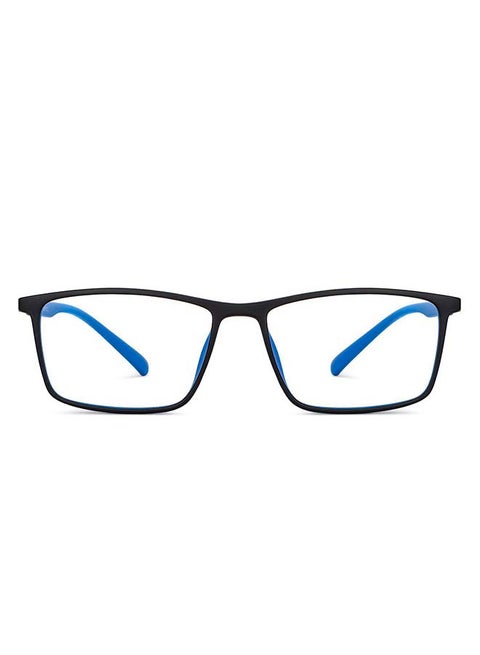 Zero Power Bluecut & Antiglare Rectangular Shape Computer Eyeglasses LB E14255 - Lens Size: 53mm - Black