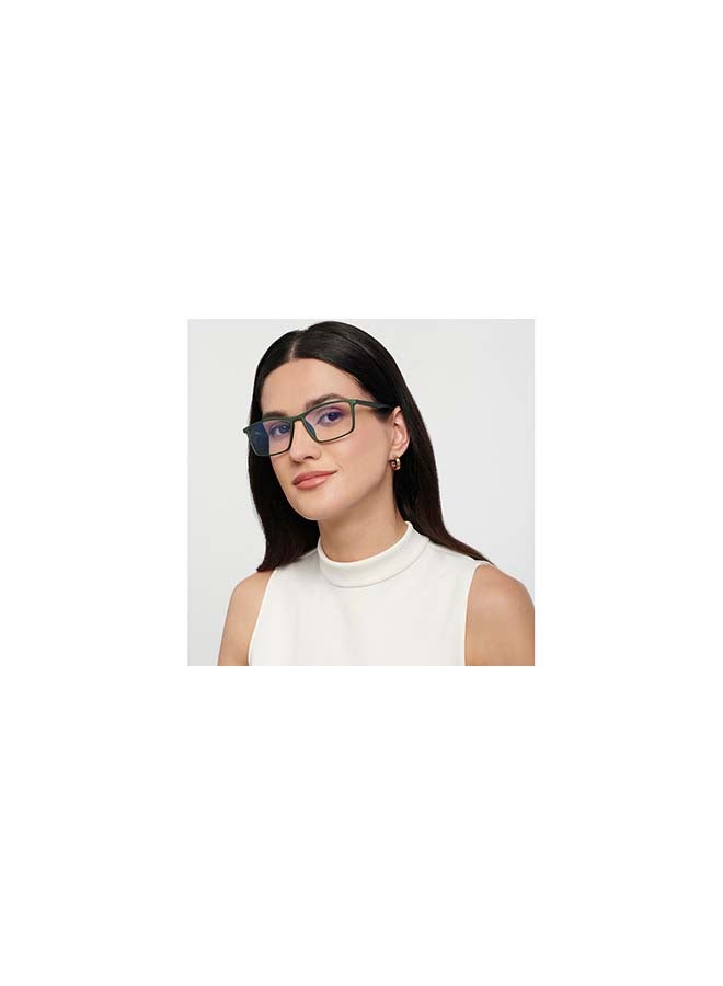 Lenskart Blu - Zero Power Bluecut & Antiglare Rectangular Shape Computer Eyeglasses LB E14255 - Lens Size: 53mm - Green - Image 1