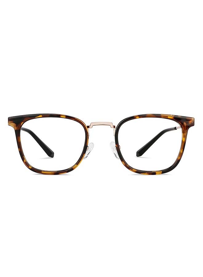 Zero Power Bluecut & Antiglare Square Shape Computer Eyeglasses LB E13529 - Lens Size: 49mm - Gold 