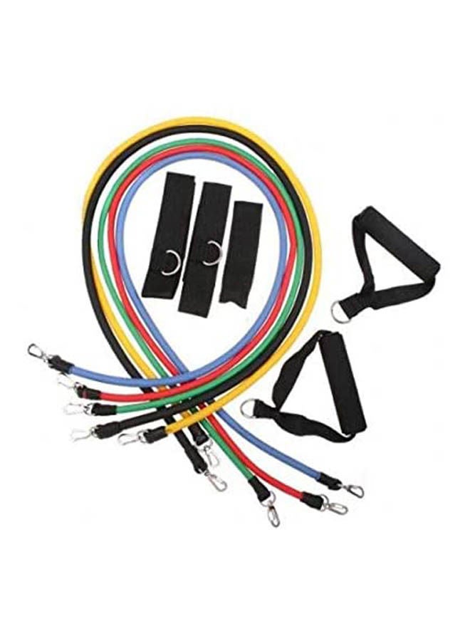 ماركة غير محددة 11Pcs Elastic Sports Training Tube Fitness Resistance Band Set For Yoga Pilates 