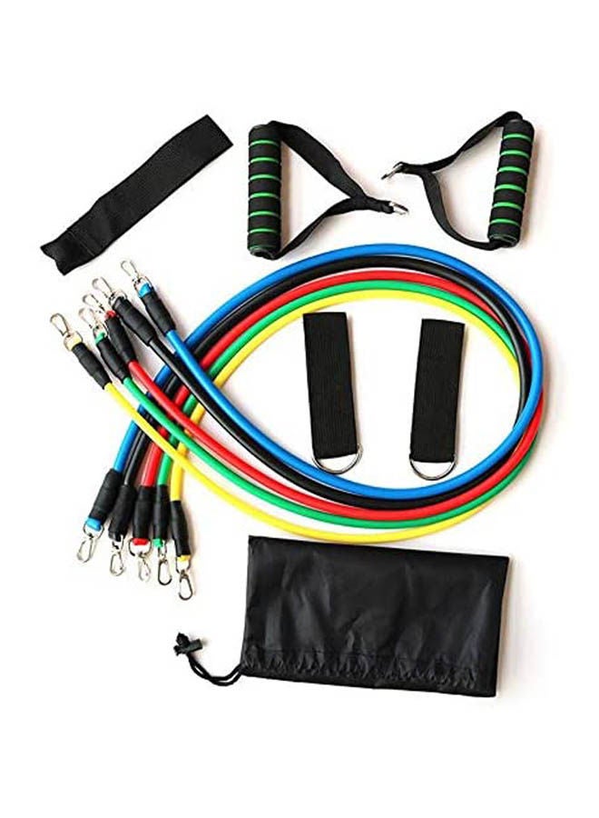 11Pcs Elastic Sports Training Tube Fitness Resistance Band Set For Yoga Pilates