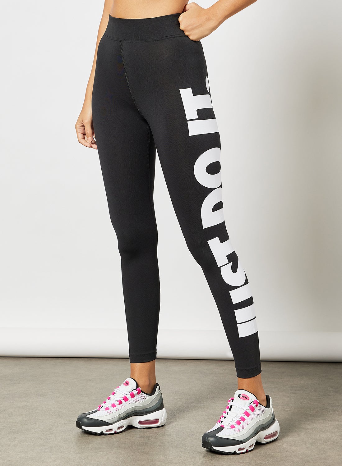 Nike Essential Graphic Just Do It Hi Rise Leggings Black Best Price Egypt Cairo Giza