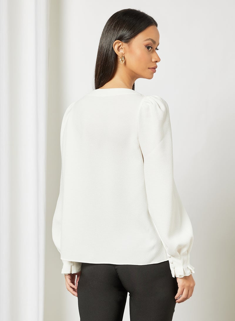 Ted Baker - Classic V Neck Blouse White - Image 1