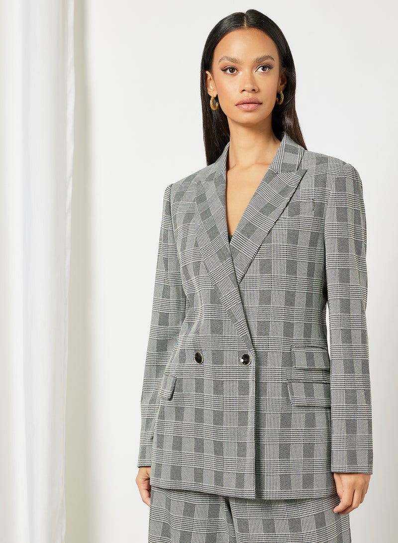 Ted Baker - Kyria Longline Checked Blazer Black - Image 1