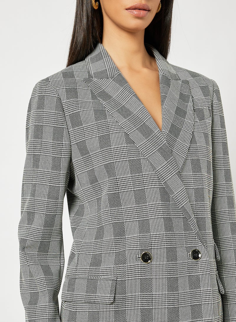 Ted Baker - Kyria Longline Checked Blazer Black - Image 1