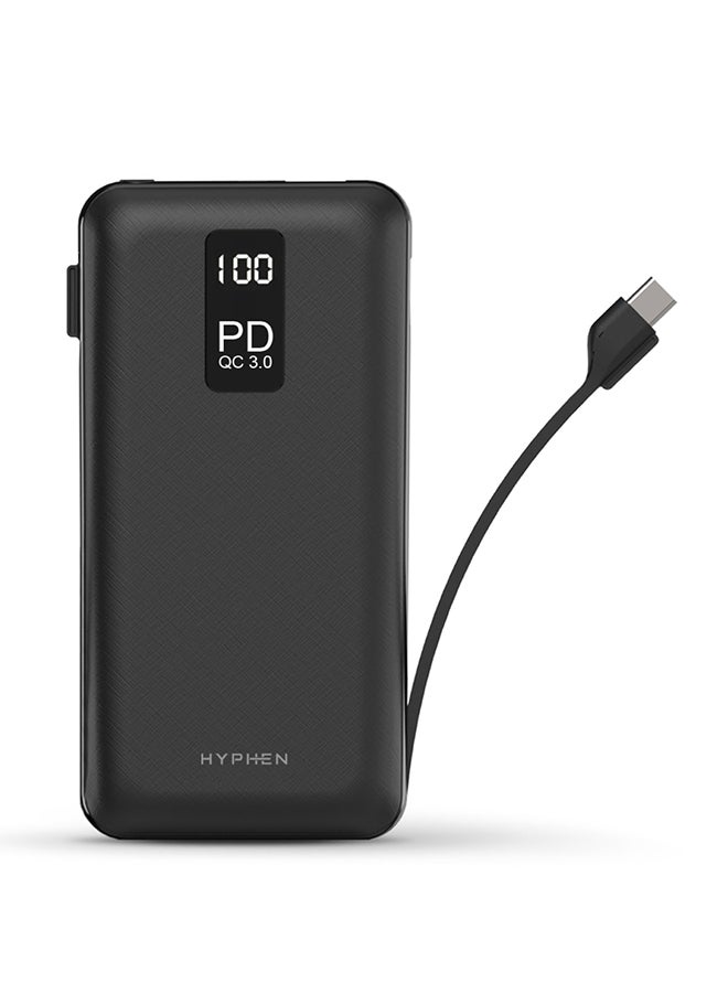HYPHEN - X Series PD Powerbank 20K MAH - Type-C + Micro USB - Black - Image 1