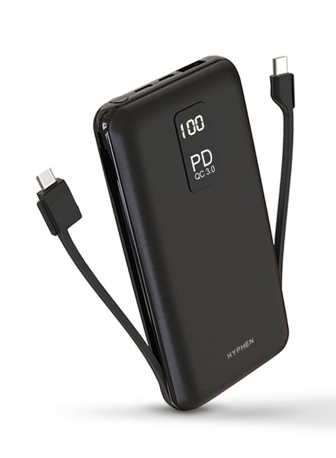 HYPHEN - X Series PD Powerbank 20K MAH - Type-C + Micro USB - Black - Image 1