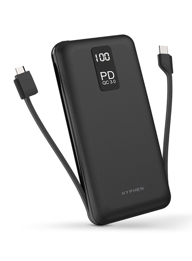 HYPHEN - X Series PD Powerbank 20K MAH - Type-C + Micro USB - Black - Image 1