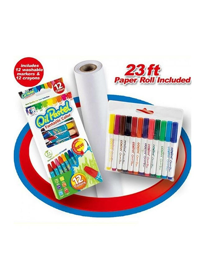 هاو شيانغ لوح كتابة تعليمي للمكتب مع 12 لونا ولفافة ورق - Image 3