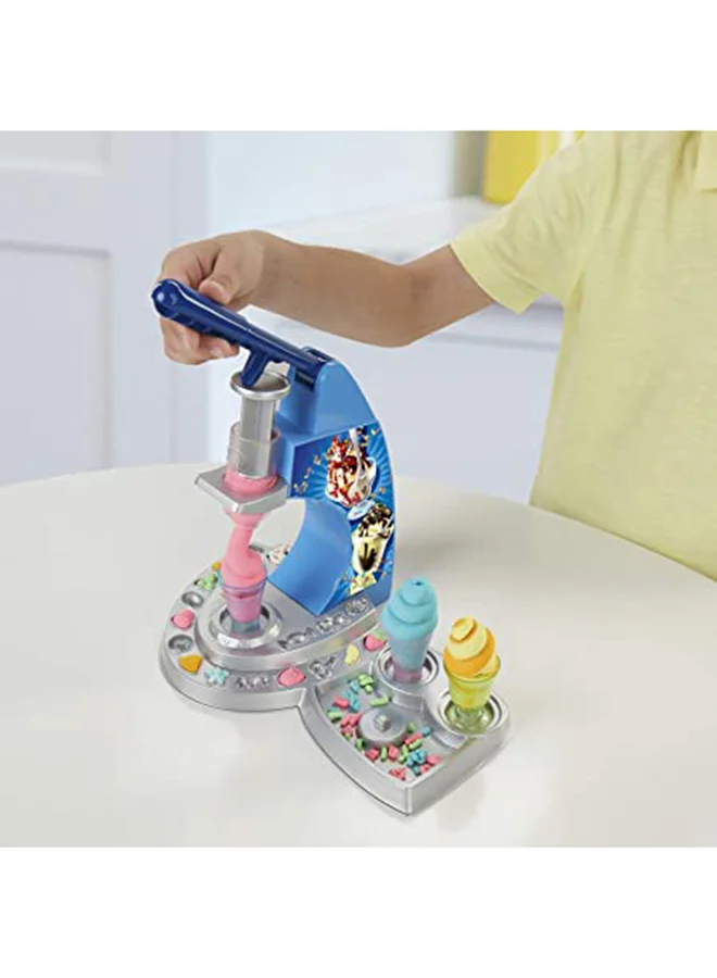 HASBRO - GAMING Play-Doh Kitchen Creations Drizzy Ice Cream Playset, Play Food Set with Drizzle and 6 Modeling Compound Colors, Imagination Toys for 3 Year Old Girls & Boys & Up