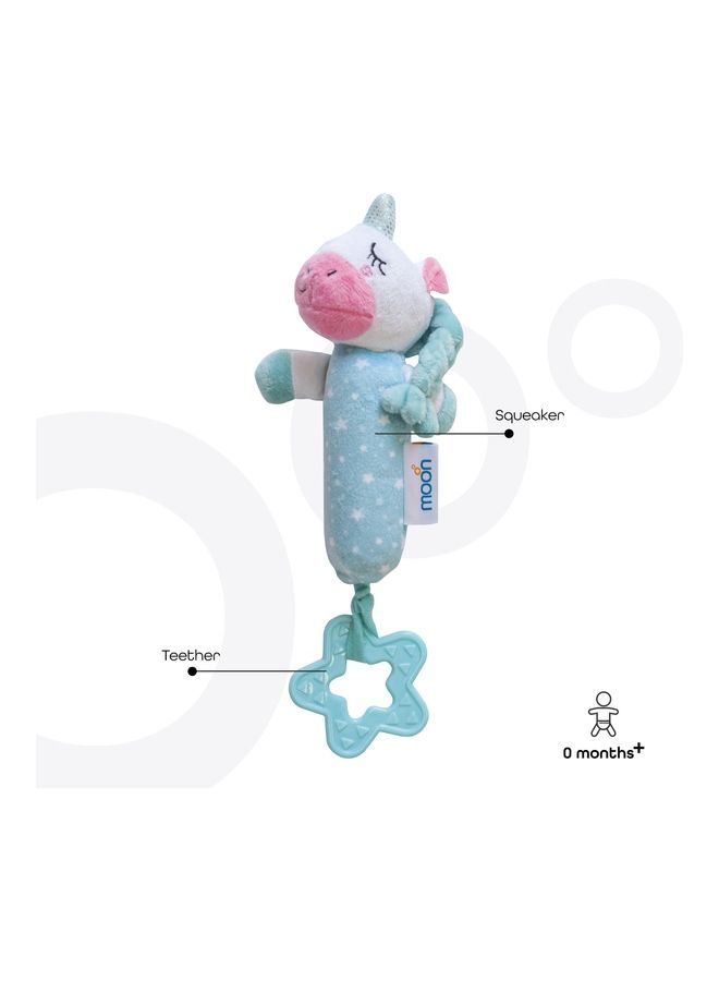 مون خشخيشة وعضاضة أسنان مخملية لينة تصدر أصواتاً - Image 2